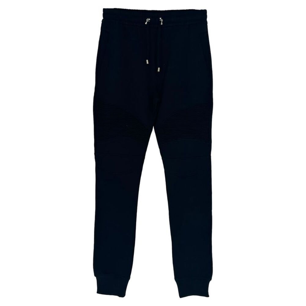 Balmain Logo-Embroidered Sweatpants in Black Cotton